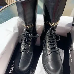 CHANEL | Shoes | New Chanel Logo Lace Ups 22a Calfskin And